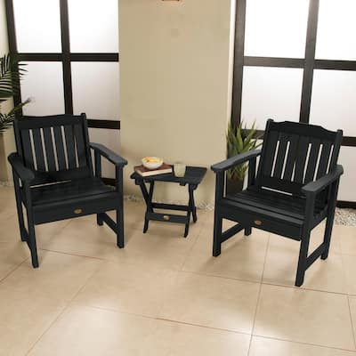 Garden Chairs and Folding Side Table (3-piece Set)