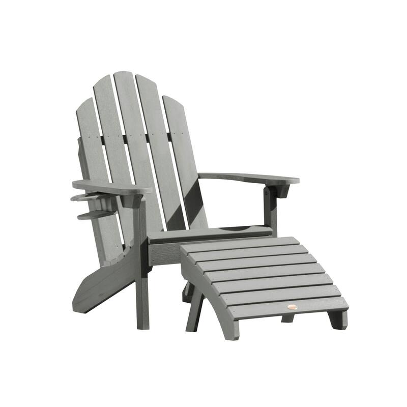 Mandalay Outdoor Chair, Cupholder, and Folding Ottoman - Coastal Teak