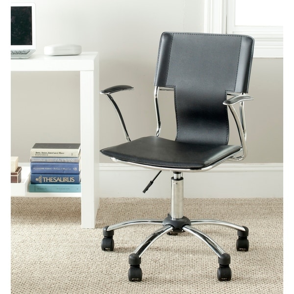 Porch and Den Hillecke Black Desk Chair - 22.2" x 21.3" x 34.6"