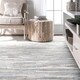 preview thumbnail 3 of 13, Nuloom Handmade Natural Patchwork Cowhide Leather Rug