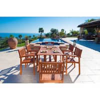 Havenside Home Surfside 7-piece Wood Outdoor Dining Set with Stacking Chairs