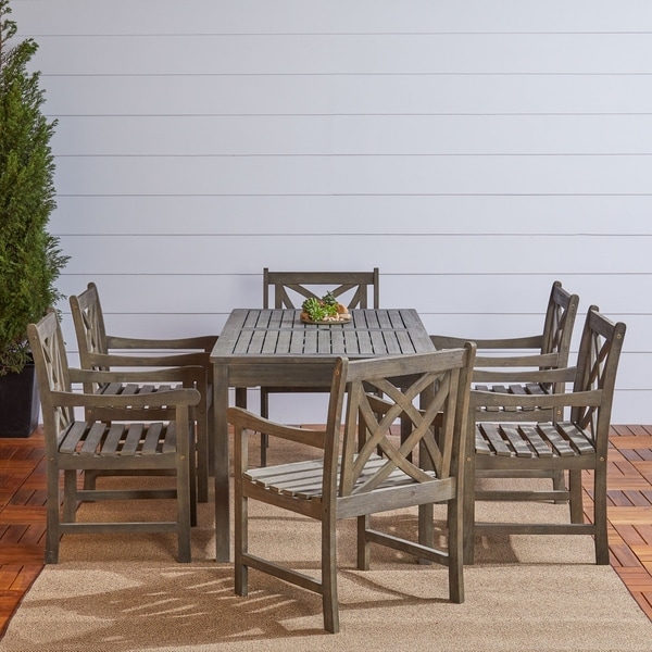 Havenside Home Surfside Eco-friendly 7-piece Hand-scraped Hardwood Dining Set