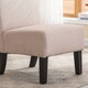 Porch & Den Lamar Fabric, Wood Armless Slipper Chair - Thumbnail 4
