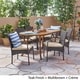 preview thumbnail 2 of 3, Mason Outdoor 7 Piece Acacia Wood and Wicker Dining Set by Christopher Knight Home