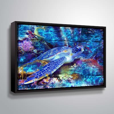 ArtWall's Turtle Gallery Wrapped Floater-framed Canvas