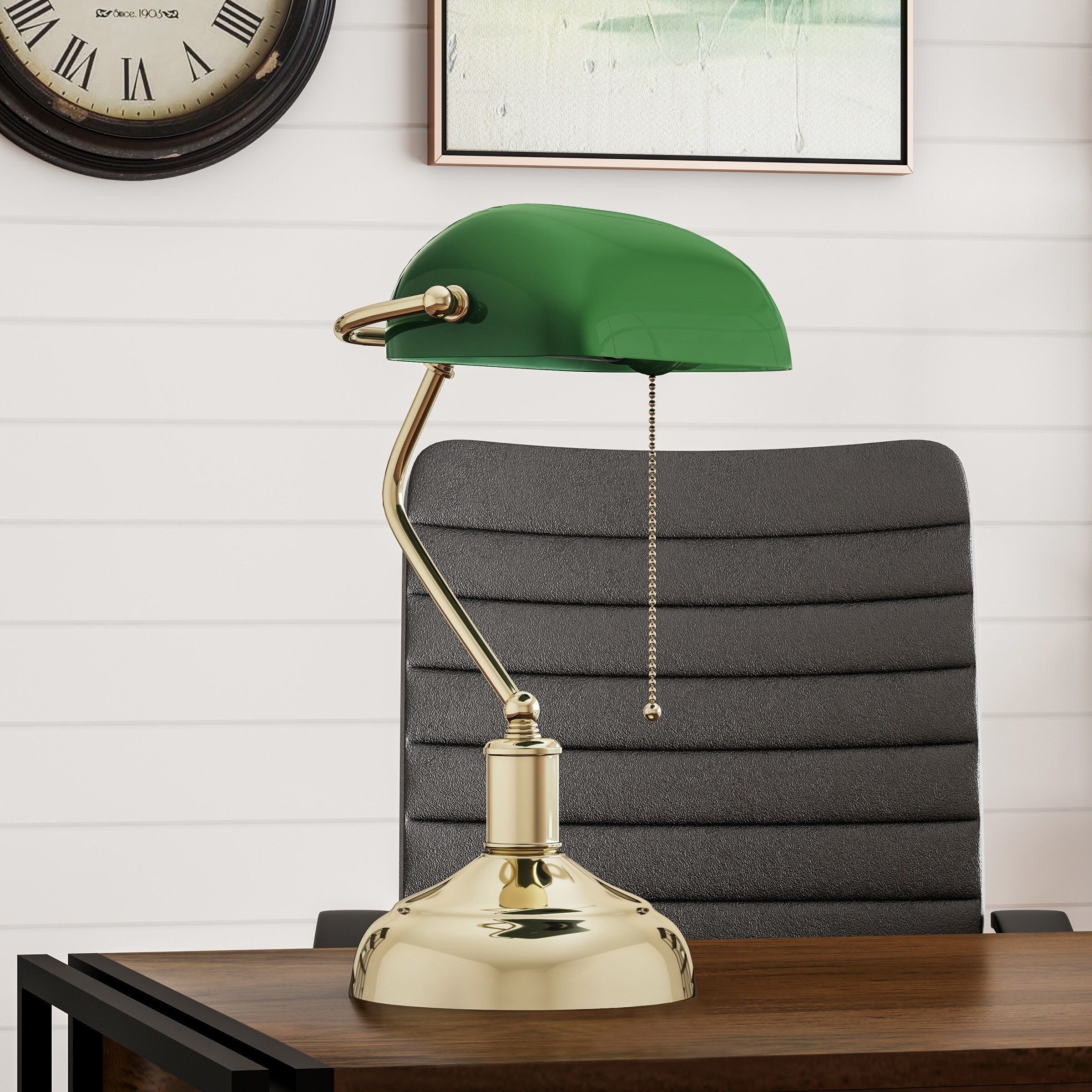 green vintage desk lamp