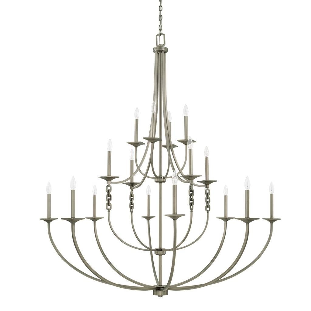 Wallace 16-light Antique Nickel Chandelier - Antique Nickel - Chandeliers For Bedrooms by Overstock.com