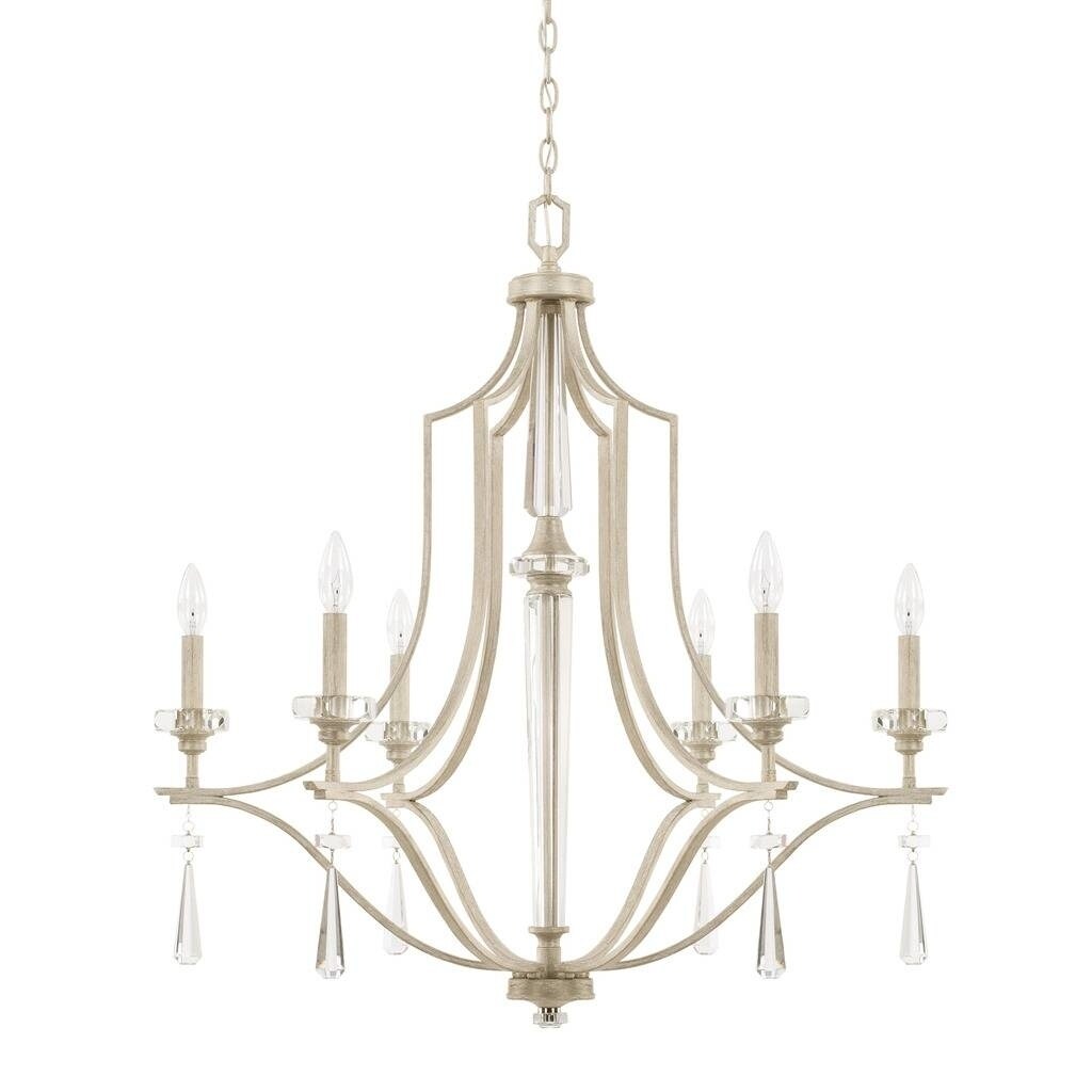 Serena 6-light Winter White Chandelier - Chandeliers For Bedrooms by Overstock.com
