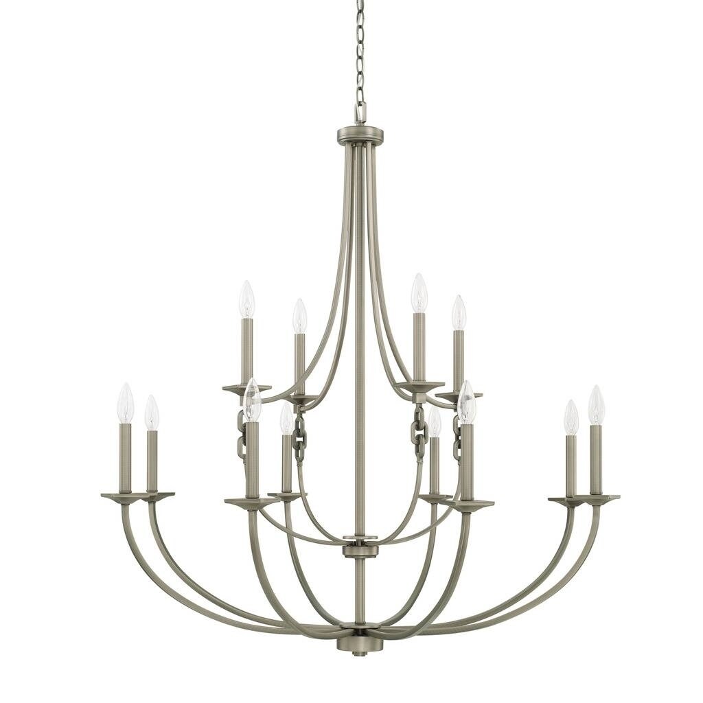 Wallace 12-light Antique Nickel Chandelier - Chandeliers For Bedrooms by Overstock.com