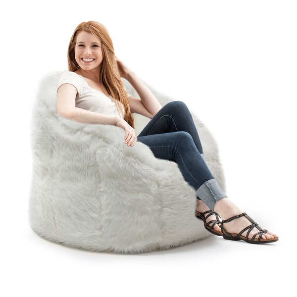 big joe lux milano shag fur chair