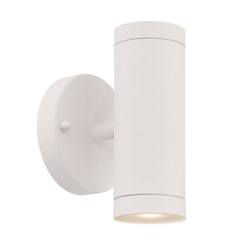 2-light Textured White LED Outdoor Wall Sconce