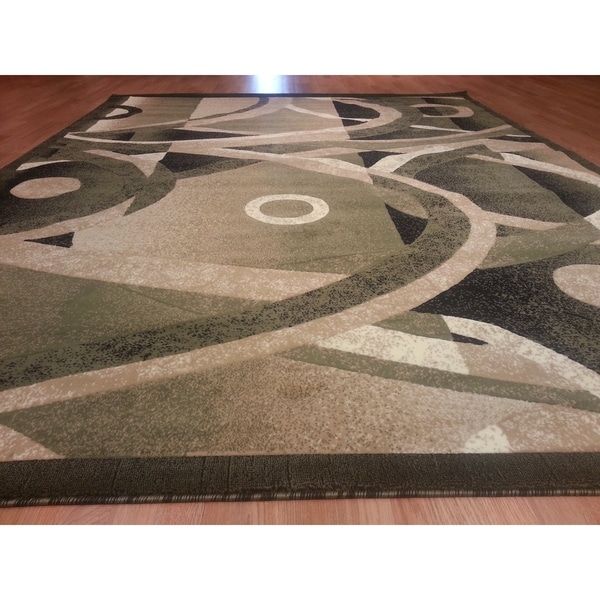 Rug Tycoon Abstract Modern Contemporary Green Rug - 2'0"x3'0"rectangular