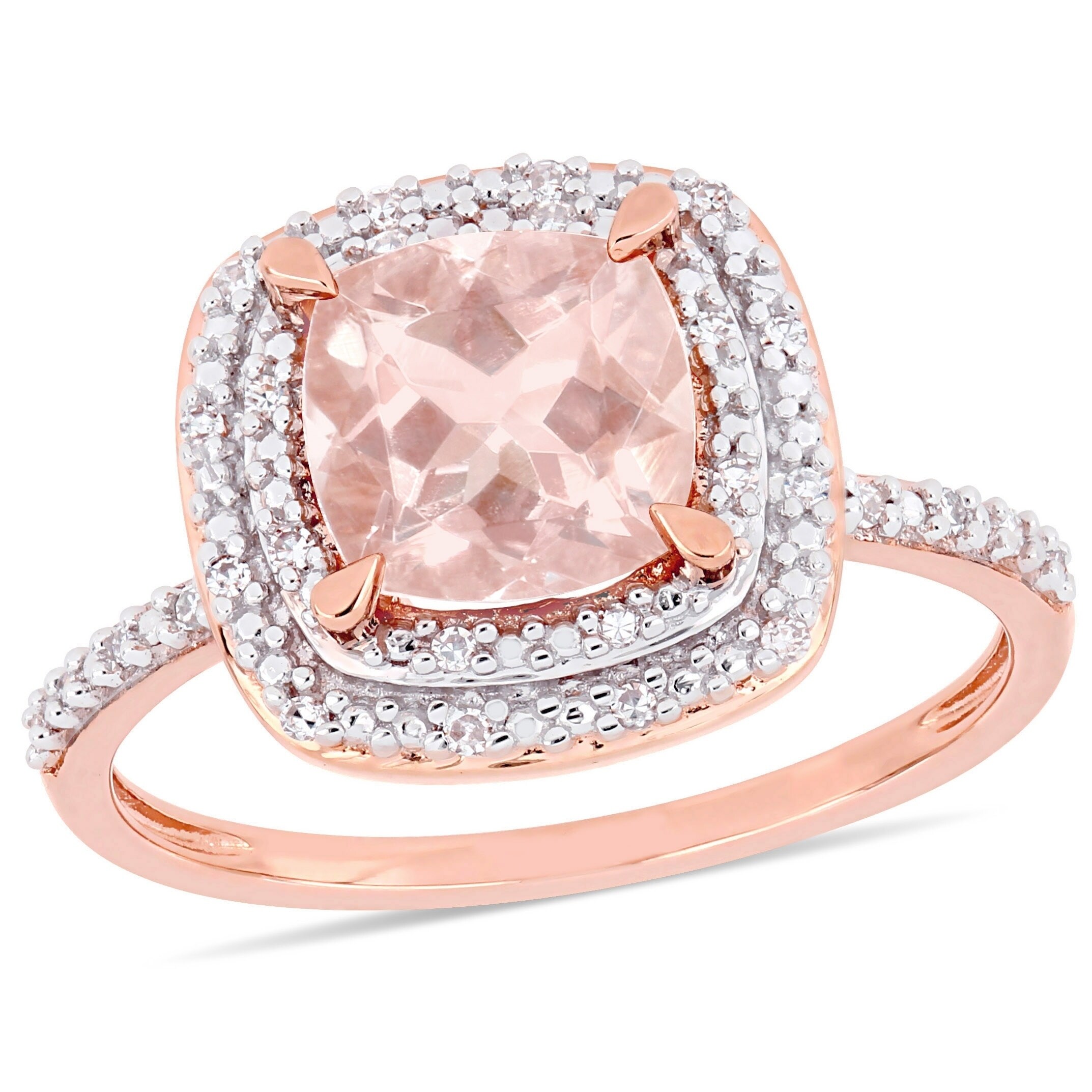 Shop Miadora 14k Rose Gold Cushion Cut Morganite 1 10ct Tdw