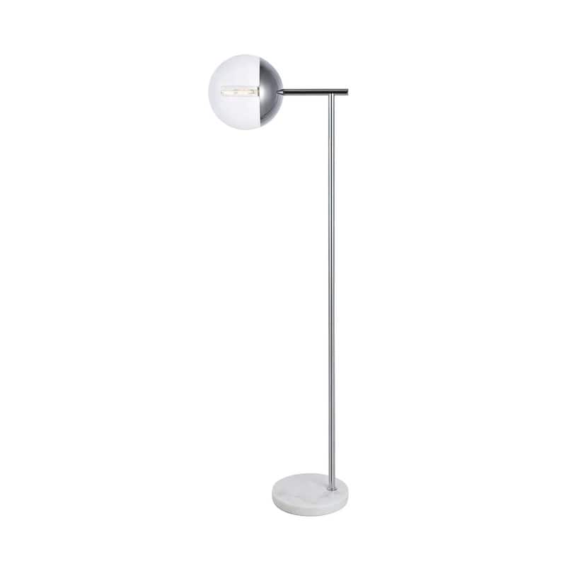 1-Light Floor Lamp with Clear Glass - CHROME