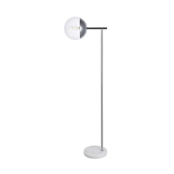 slide 2 of 14, 1-Light Floor Lamp with Clear Glass CHROME