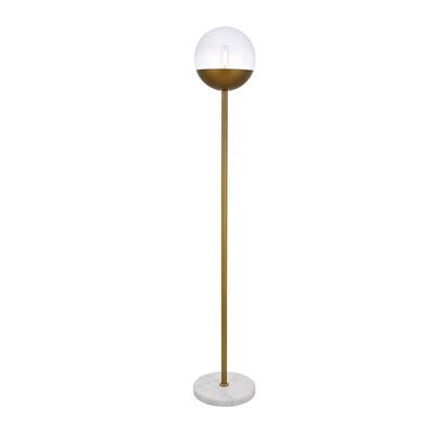 1 Light Floor Lamp with 11 inch Clear Glass