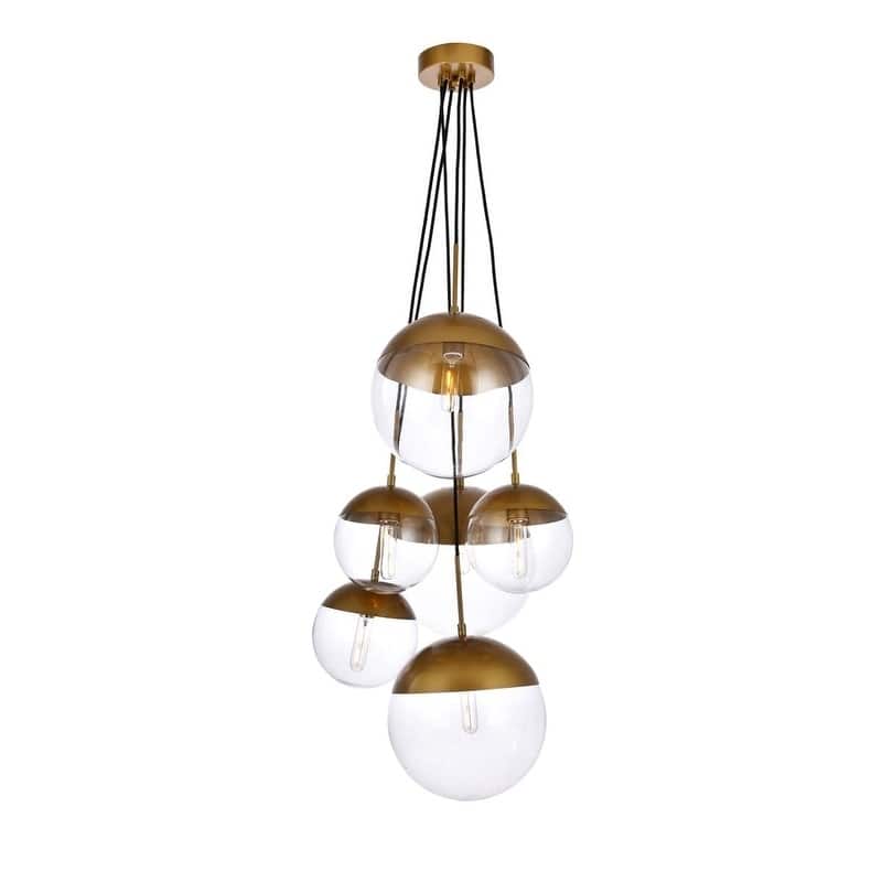 6-Light 28 inch Pendant with Clear Glass
