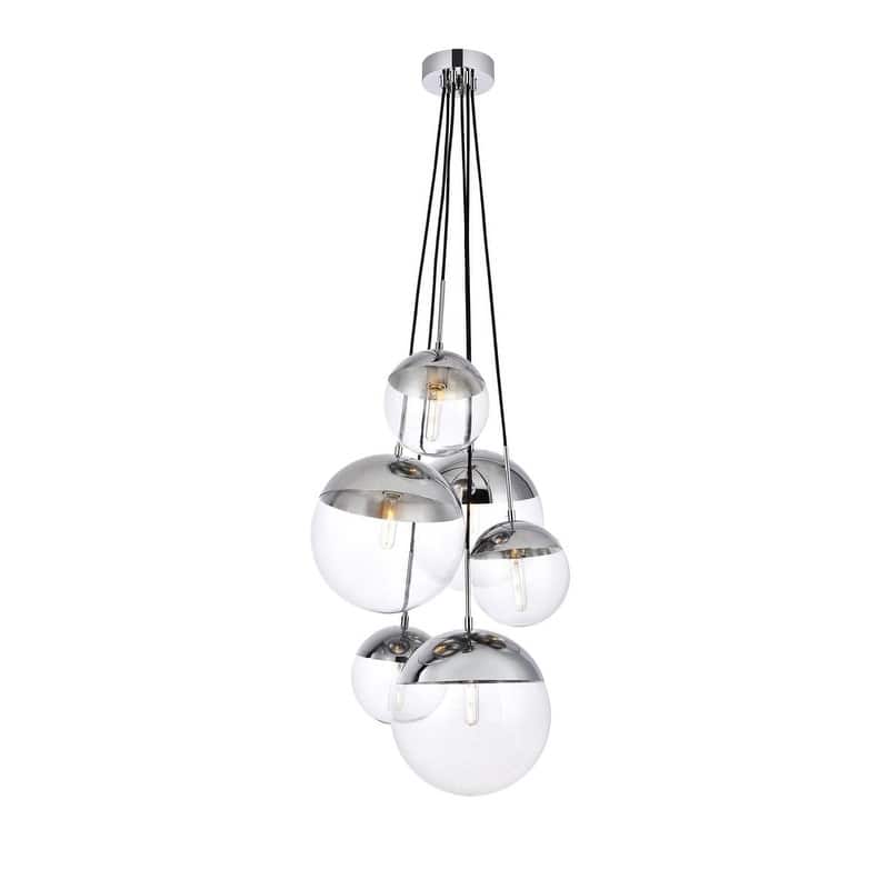 6-Light 28 inch Pendant with Clear Glass