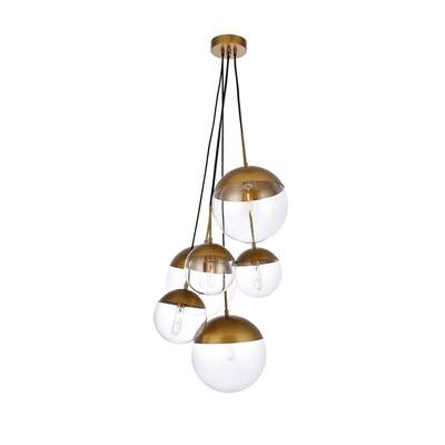 6-Light 28 inch Pendant with Clear Glass