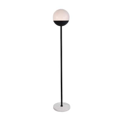 1 Light Floor Lamp with 11 inch Frosted White Glass