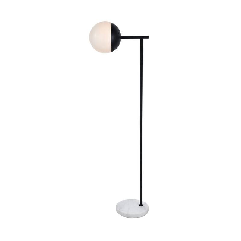 1-Light Floor Lamp with Frosted White Glass