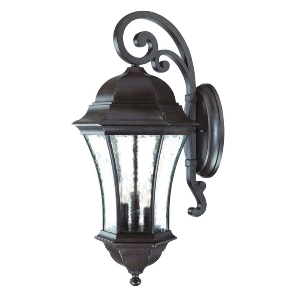 Waverly 3-light/27-inch Black Coral Outdoor Wall Light