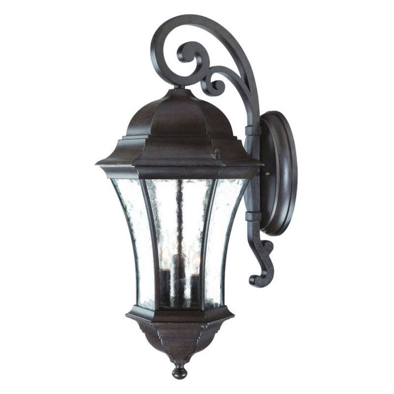 Waverly 3-light/27-inch Black Coral Outdoor Wall Light