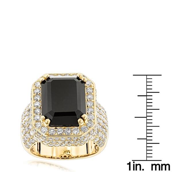 14k Gold Diamond Ring With Black Onyx For Men And Women 4 6ctw By Luxurman On Sale Overstock