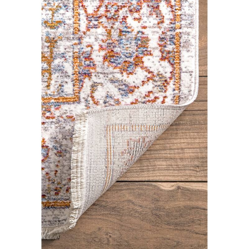 Nuloom Vintage Persian Katia Swirling Leaf Tassel Border Area Rug