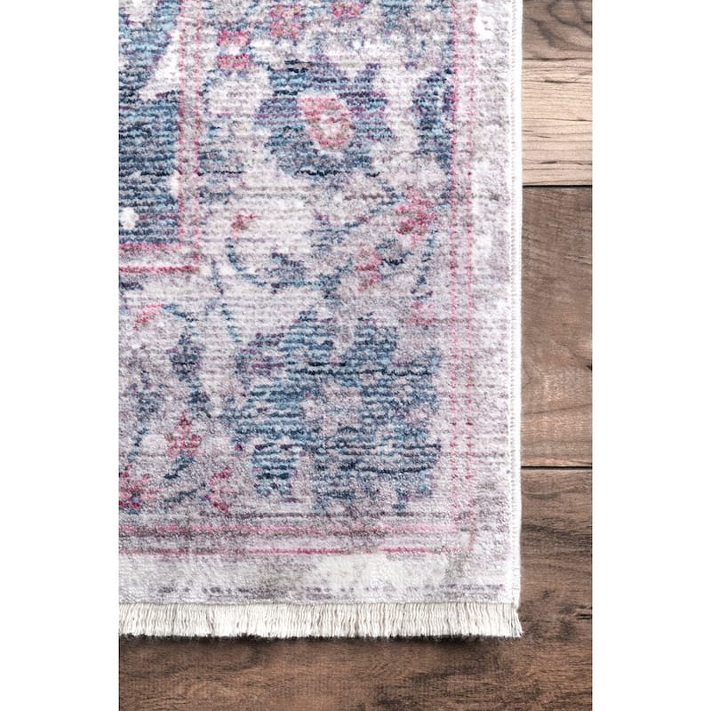 Nuloom Vintage Persian Katia Swirling Leaf Tassel Border Area Rug