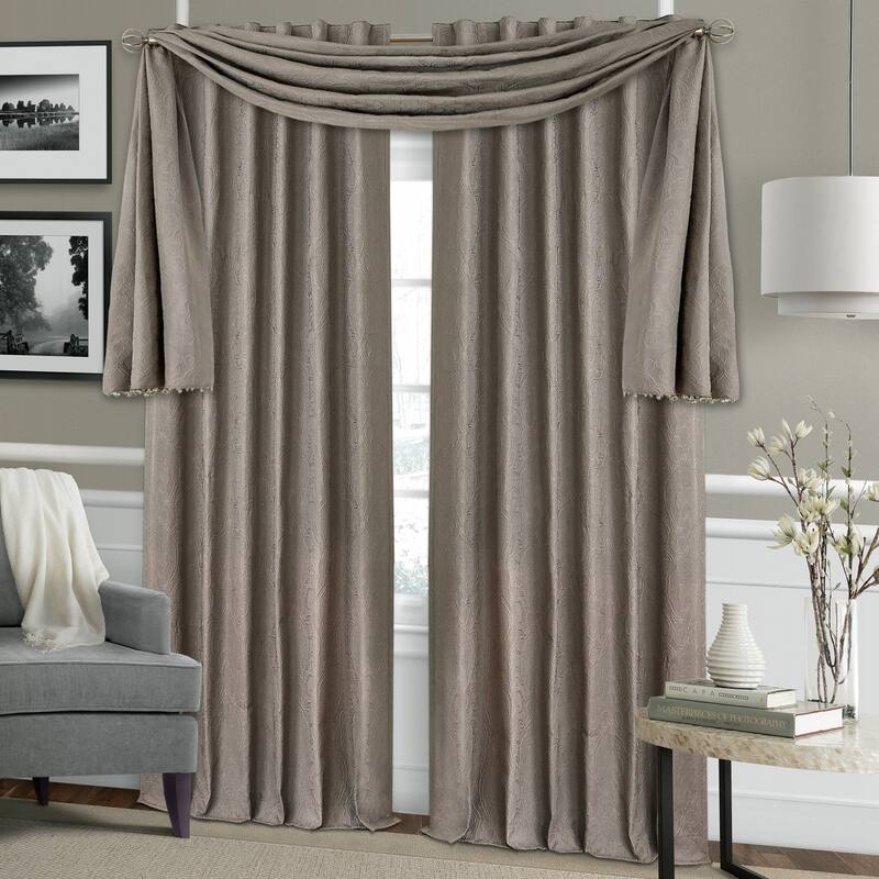 Elrene Leila Matelasse Beaded Window Valance - 52" w x 144" l
