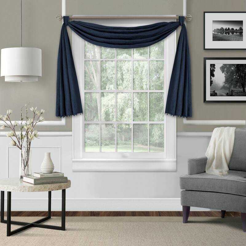 Elrene Leila Matelasse Beaded Window Valance - 52" w x 144" l
