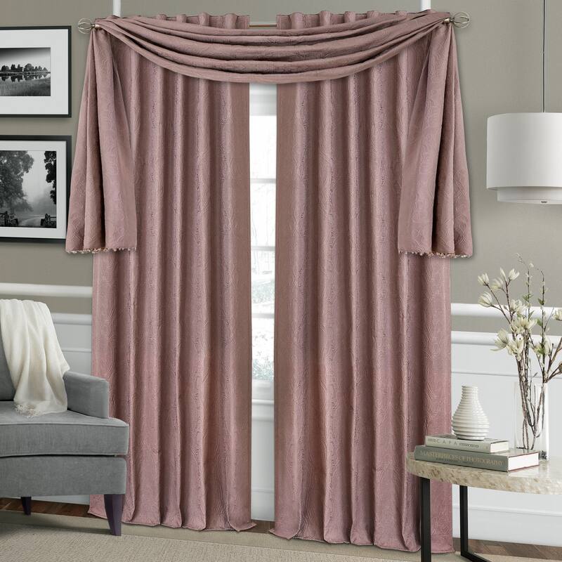 Elrene Leila Matelasse Beaded Window Valance - 52" w x 144" l