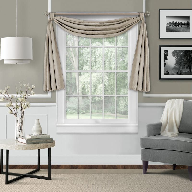 Elrene Leila Matelasse Beaded Window Valance - 52" w x 144" l