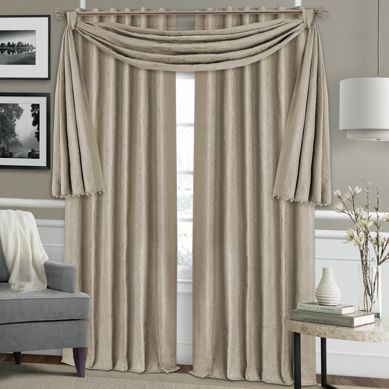Elrene Leila Matelasse Beaded Window Valance - 52" w x 144" l