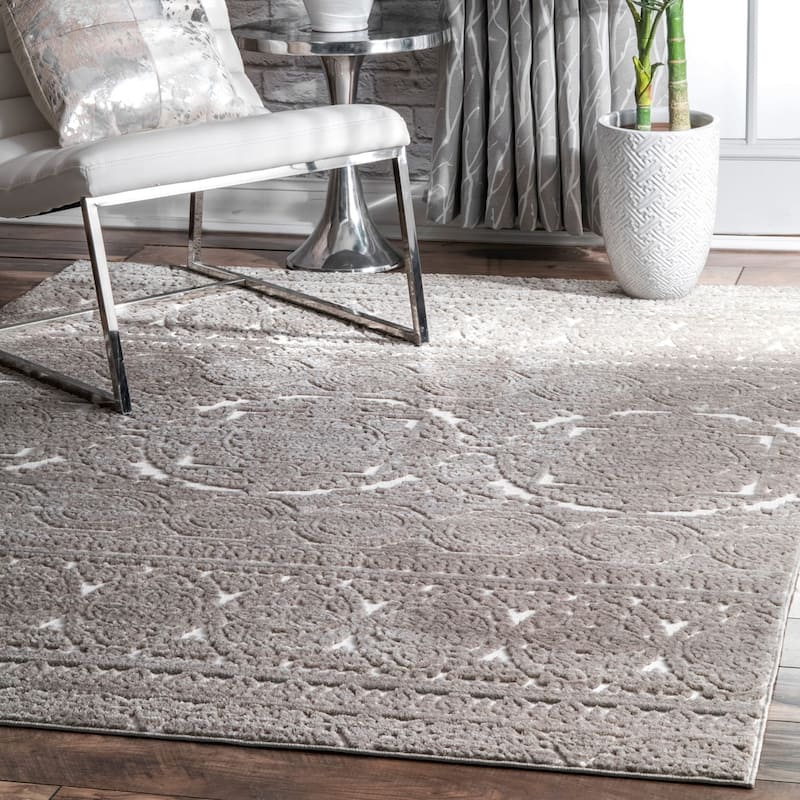 Nuloom Traditional Victorian Mary Damask Royal Print Area Rug