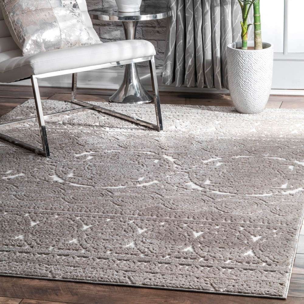 Nuloom Traditional Victorian Mary Damask Royal Print Area Rug
