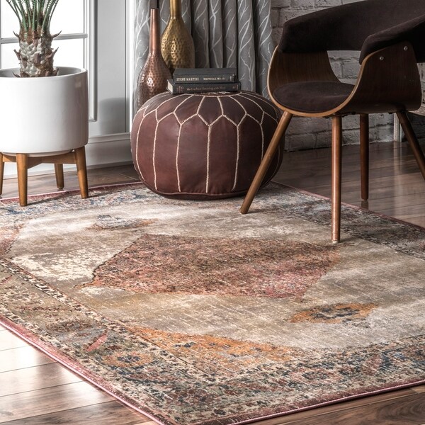 nuLOOM Contemporary Persian Chay Aztec Cameo Framing Geo Border Area Rug