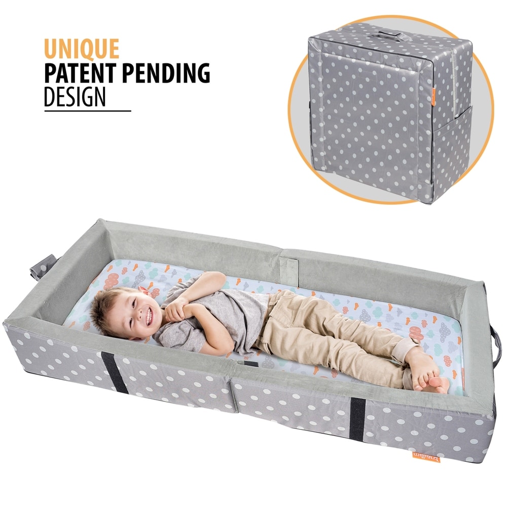 pink travel cot with mattress