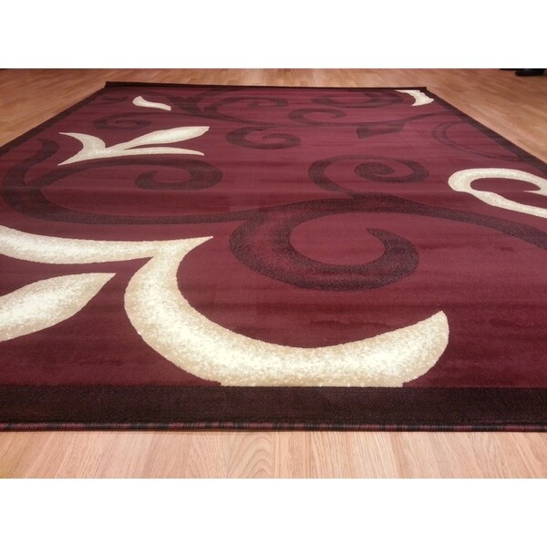 Rug Tycoon Abstract Modern Contemporary Red Rug - 7'11"x9'10"rectangular