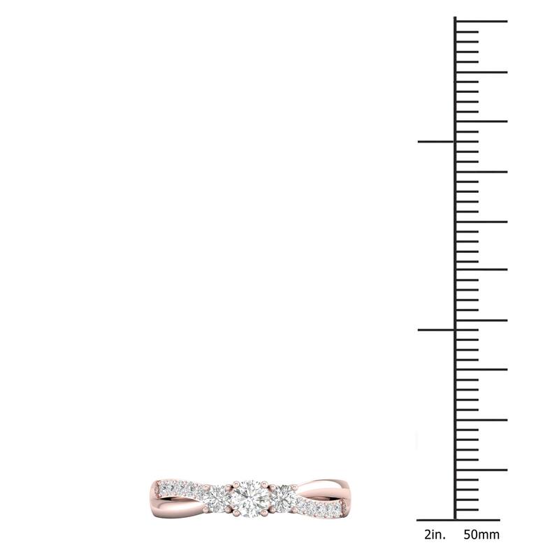 De Couer 14k Gold 1/2ct TDW Diamond Three Stone Promise Ring