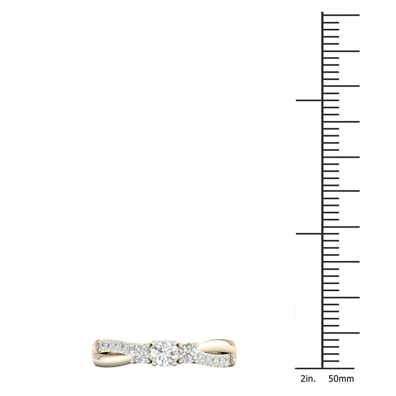 De Couer 14k Gold 1/2ct TDW Diamond Three Stone Promise Ring