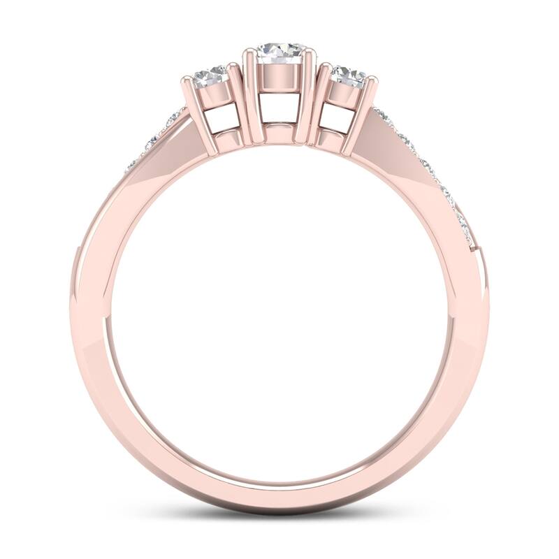 De Couer 14k Gold 1/2ct TDW Diamond Three Stone Promise Ring