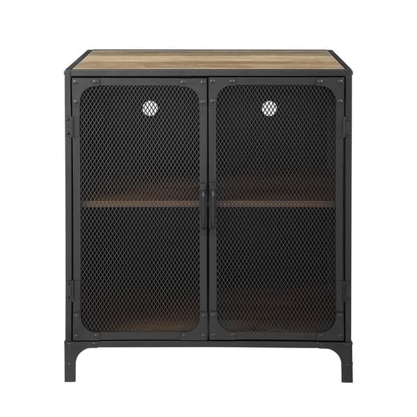 Shop We Furniture 30 Industrial Metal Accent Tv Cabinet With Mesh