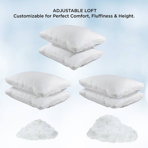 Shop Adjustable Loft Pillows 20x28 Inches Gel Fiber Overstuffed