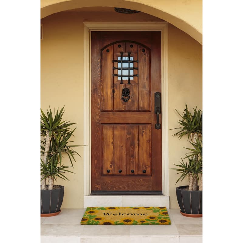Storm Stopper Welcome Sunflowers 18x28 in. Indoor/Outdoor Coir Mat