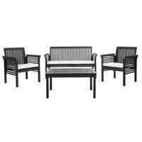 Safavieh Outdoor Living Carson 4 Pc Outdoor Set - Black / White