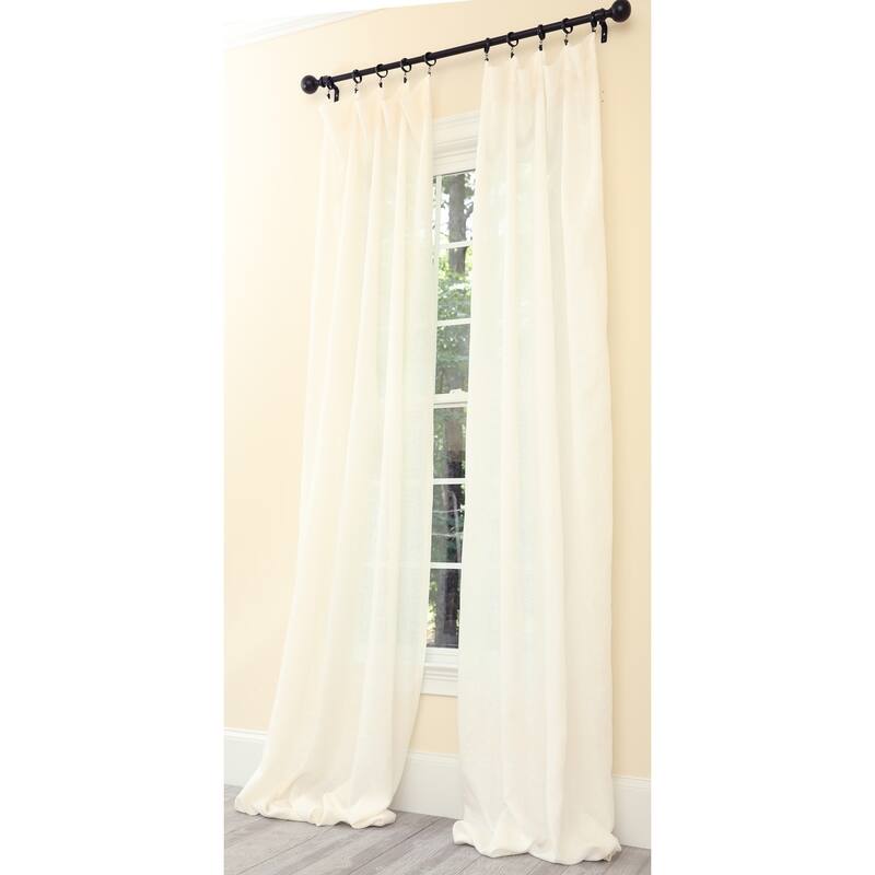 Classic Linen Rod Pocket Single Curtain Panel - 52"x120" - 120 Inches - Pink