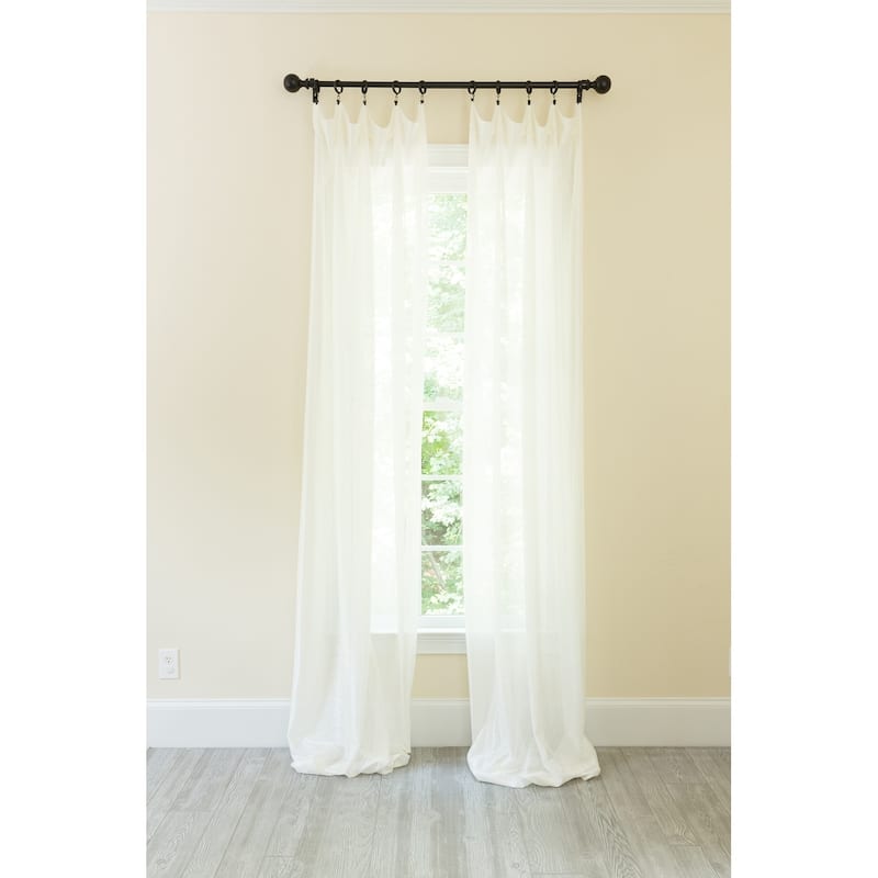 La Rosa Metallic Semi Sheer Rod Pocket Single Curtain Panel