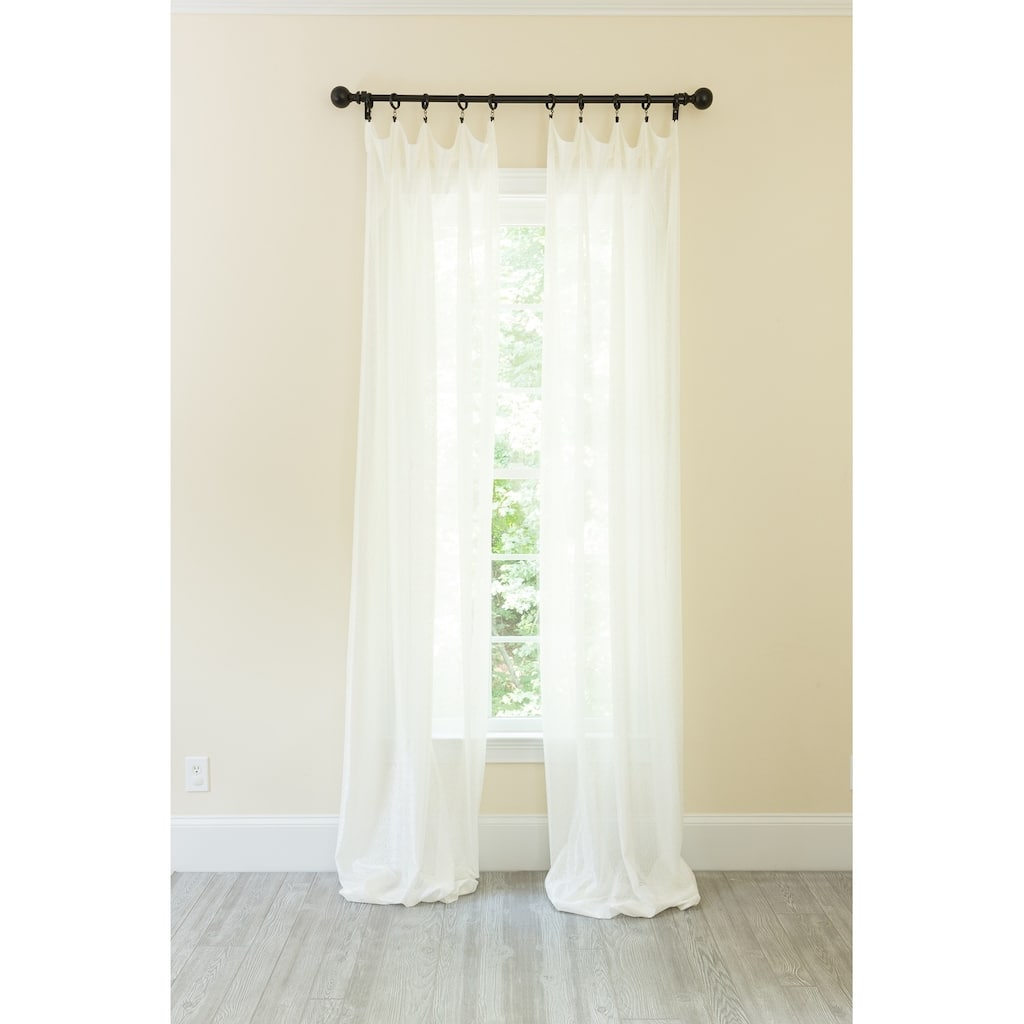 La Rosa Metallic Semi Sheer Rod Pocket Single Curtain Panel